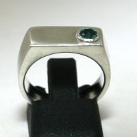 Modern Countersunk Emerald Ring