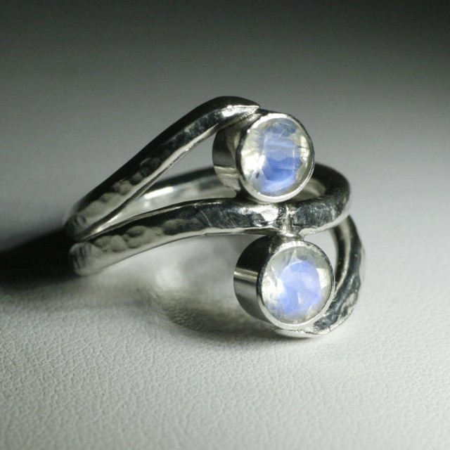 Double Rainbow Moonstone Ring