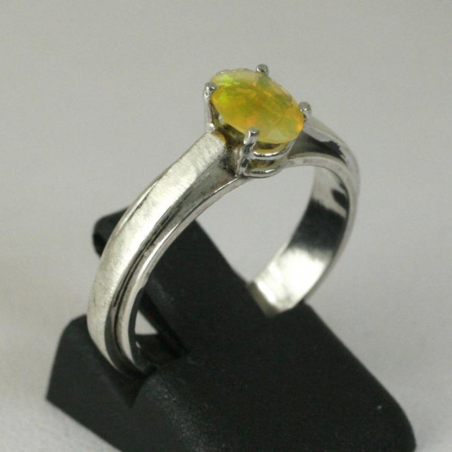 Ethiopian Opal Solitaire Ring